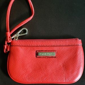 Calvin Klein Saffiano Orange Wristlet
